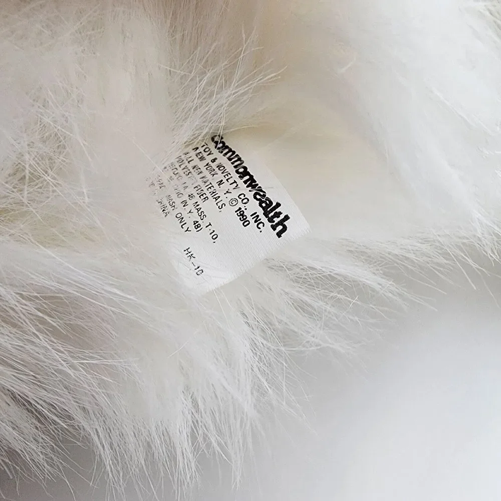 Vintage Commonwealth White‎ Fluffy Persian Cat Plush Soft Stuffed Animal Toy